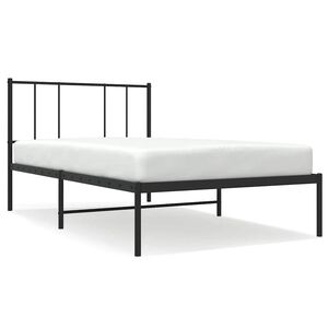 vidaXL Estrutura de cama com cabeceira 90x190 cm metal preto