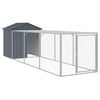 vidaXL Galinheiro com anexo 117x405x123 cm a&ccedil;o galvanizado antracite