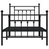 vidaXL Estrutura de cama com cabeceira e p&eacute;s 80x200 cm metal preto