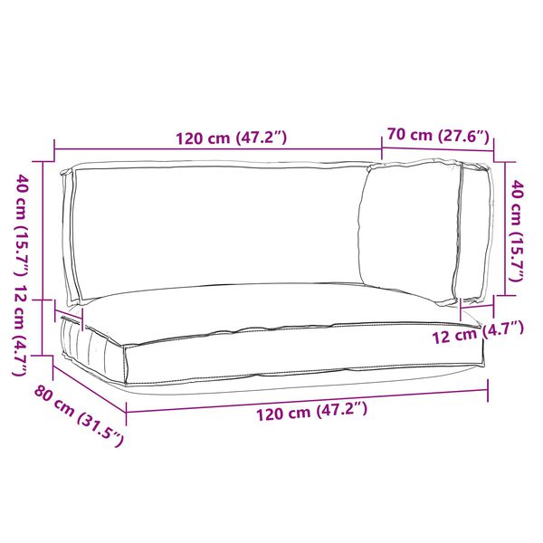 vidaXL Conjunto de Almofadas para Palete 3 pcs Antracite Tecido Oxford