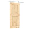 vidaXL Porta Deslizante Natural e Branco 90 x 210 cm