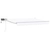 vidaXL Toldo retr&aacute;til manual com LEDs Branco 3,5 x 2 m