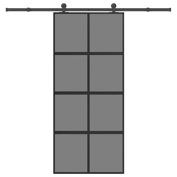 vidaXL Porta deslizante c/ conj. ferragens vidro temperado/alum&iacute;nio