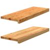 vidaXL Tapetes de escada 2 pcs 70x30x2 cm carvalho castanho-claro