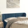 vidaXL Cabeceira de cama c/ abas veludo 147x23x78/88cm azul-escuro