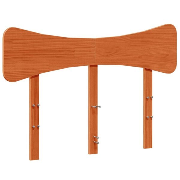 vidaXL Cabeceira 135 cm madeira de pinho maci&ccedil;a castanho-mel