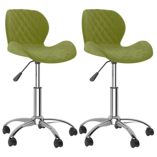 vidaXL Cadeiras de jantar girat&oacute;rias 2 pcs veludo verde-claro