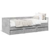 vidaXL Sof&aacute;-cama com gavetas sem colch&atilde;o 100x200 cm cinzento cimento