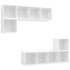 vidaXL 4 pcs conjunto de m&oacute;veis de TV contraplacado branco