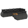 vidaXL 9 pcs conjunto de sof&aacute;s p/ jardim c/ almofad&otilde;es vime PE preto