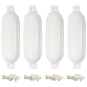 vidaXL Para-choques para barco 4 pcs &Oslash; 14x50 cm PVC branco