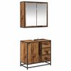 vidaXL Conjunto de M&oacute;veis para Banheiro com porta 2 pcs Madeira Antiga