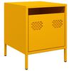 vidaXL Mesa de cabeceira 35x39x43,5 cm a&ccedil;o amarelo mostarda