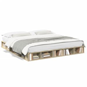 vidaXL Estrutura de cama 200x200 cm derivados madeira carvalho sonoma