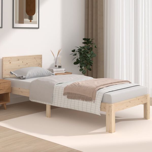 vidaXL Estrutura cama pequena solteiro 75x190 cm madeira maci&ccedil;a