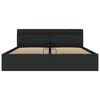 vidaXL Cama hidráulica LED c/ arrumação 180x200cm couro artifi. preto