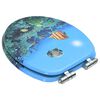 vidaXL Assento de sanita tampa com fecho suave MDF design mar profundo