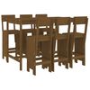 vidaXL 7 pcs conj. de bar p/ jardim madeira pinho maci&ccedil;a castanho-mel