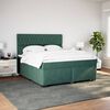 vidaXL Cama com molas/colch&atilde;o 180x200 cm veludo verde-escuro