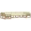 vidaXL Conjunto de Sof&aacute;s para Exterior 7 unid. Branco e Creme