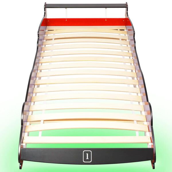 vidaXL Cama carro de corrida LED para crian&ccedil;as 90x200 cm vermelho