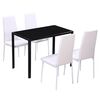 vidaXL Conjunto de jantar 5 pcs couro artificial preto e branco