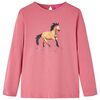 vidaXL T-shirt de manga comprida para crian&ccedil;a rosa-velho 128