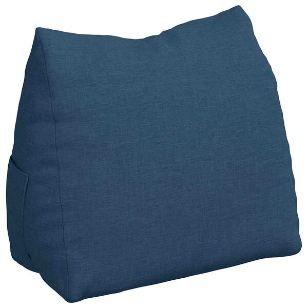 vidaXL Travesseiro para Costas Azul 60 x 20 x 50 cm tecido