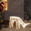 vidaXL Figura de rena de Natal 73x31x45 cm branco quente