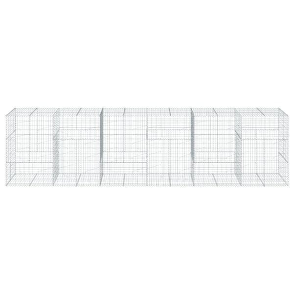 vidaXL Cesto gabi&atilde;o com cobertura 600x100x150 cm ferro galvanizado