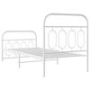 vidaXL Estrutura de cama com cabeceira e p&eacute;s 90x200 cm metal branco