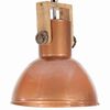 vidaXL Candeeiro teto industrial redondo 25W 42 cm E27 mangueira cobre