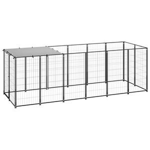 vidaXL Canil para c&atilde;es 330x110x110 cm a&ccedil;o preto