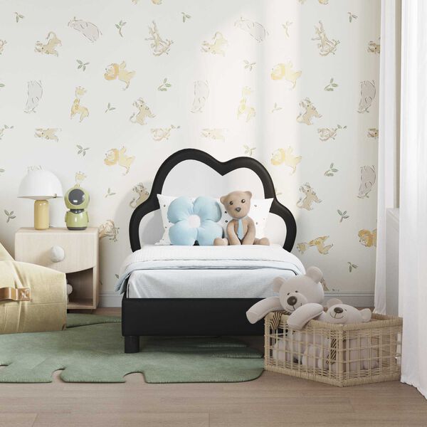 vidaXL Estrutura de Cama para Crian&ccedil;a com Cabeceira Preto 70 x 140 cm