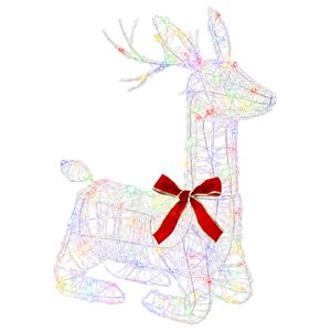 vidaXL Rena de Natal 3D LOVIISA 140 LED Multicolorido 55 x 22 x 63 cm