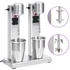 vidaXL Misturador para batidos com copos duplos a&ccedil;o inoxid&aacute;vel 2 L