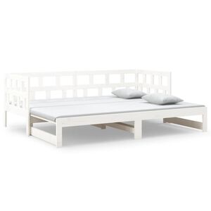 vidaXL Sof&aacute;-cama de puxar 2x(90x200) cm pinho maci&ccedil;o branco