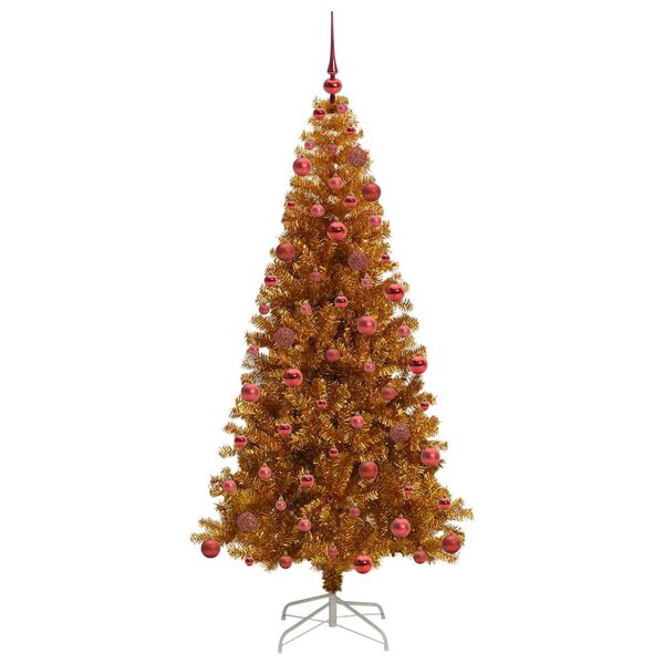 vidaXL Árvore de Natal com 300 LEDs com suporte Ouro 180 cm PET