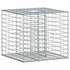 vidaXL Cama elevada de gabi&atilde;o 60 x 60 x 55 cm A&ccedil;o Galvanizado Prateado