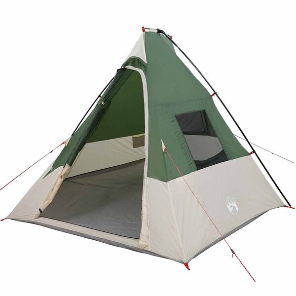 vidaXL Barraca Tipi com telhado Verde 383 x 338 x 217 cm tafet&aacute;