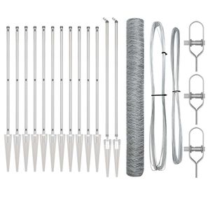 vidaXL Poste de Cerca Prateado