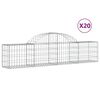 vidaXL Cestos gabi&atilde;o arqueados 20pcs 200x30x40/60 cm ferro galvanizado