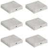 vidaXL Tampas piramidais postes veda&ccedil;&atilde;o 6pcs metal galvanizado 91x91mm