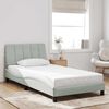 vidaXL Estrutura de cama sem colch&atilde;o Hanko 100x200 cm veludo cinzento-claro