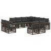 vidaXL Conjunto de Sof&aacute; de Jardim 11 unid. Cinza e Cinza Escuro