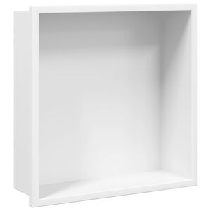 vidaXL Nicho parede p/ duche 32x32x9 cm a&ccedil;o inoxid&aacute;vel branco mate