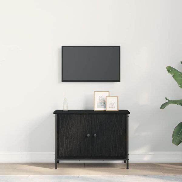 vidaXL Gabinete para TV Carvalho Preto 60 x 35 x 45 cm