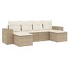 vidaXL 6 pcs conjunto de sof&aacute;s p/ jardim com almofad&otilde;es vime PE bege