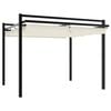 vidaXL Gazebo de jardim com teto retr&aacute;til 3x3 m alum&iacute;nio creme