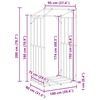 vidaXL Rack de lenha com tampa de chuva 100x80x200 cm aço galvanizado